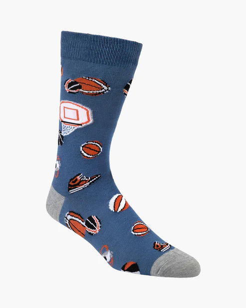 Mens Basketballs Bamboo Sock