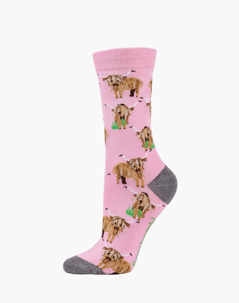 Highlander Cow Bamboo Socks