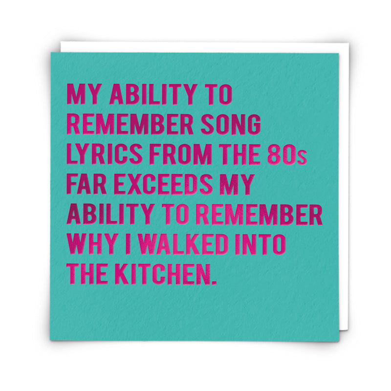 Song Lyrics Greeting Card