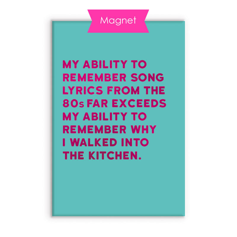 Remembering Song Lyrics Magnet