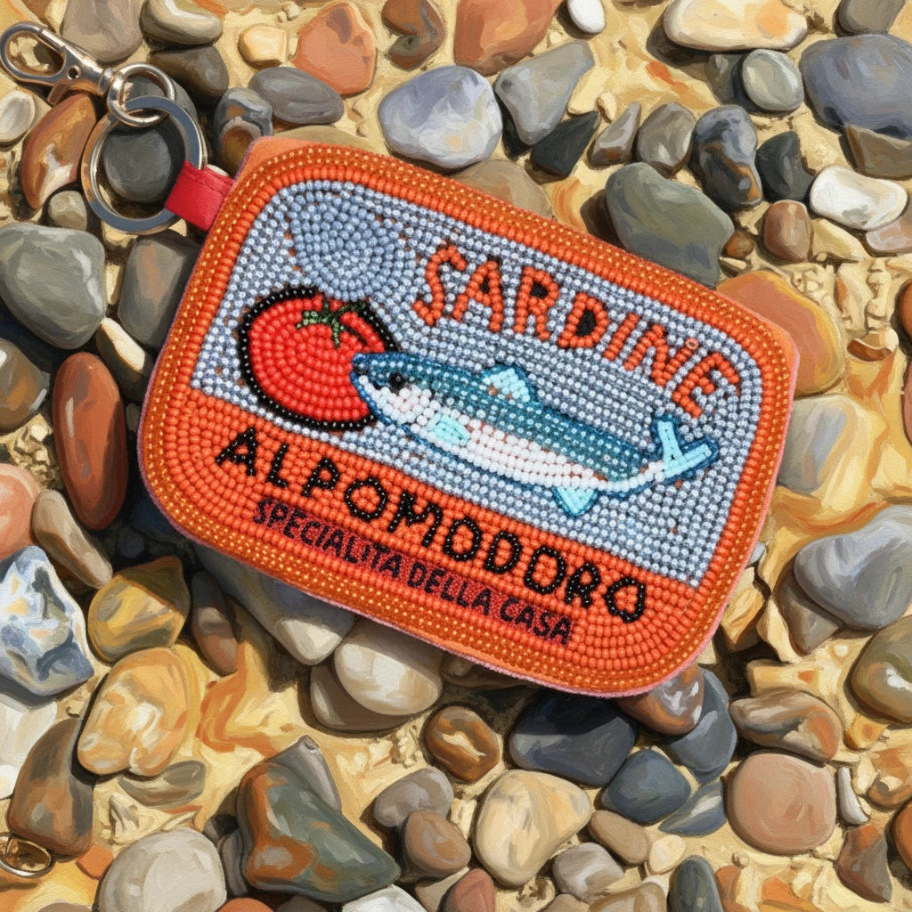 Sardine Al Pomodoro Beaded Keyring Purse