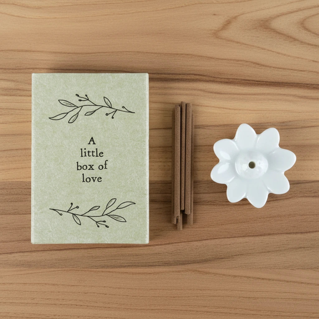 Little Porcelain Flower Incense Holder Set
