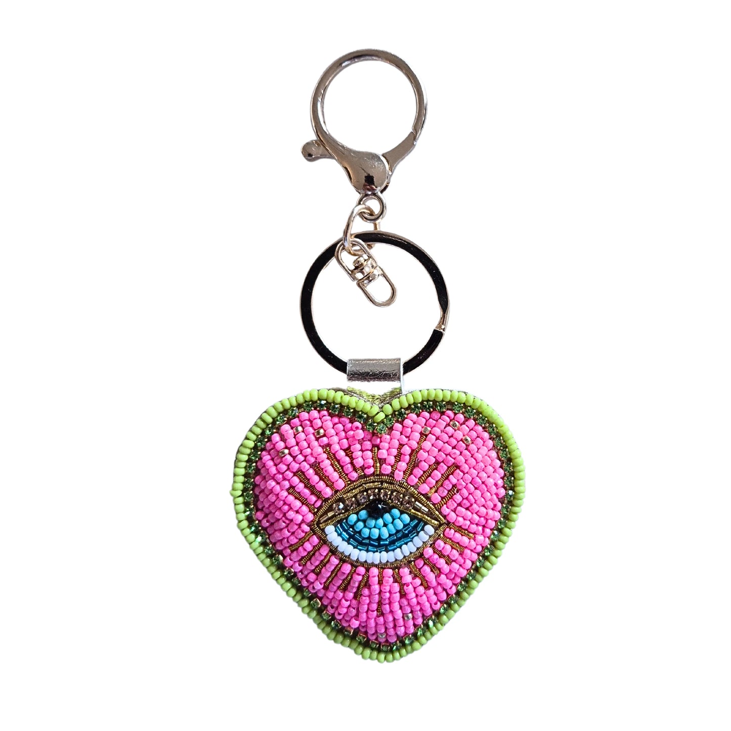 Beaded Heart Keychain