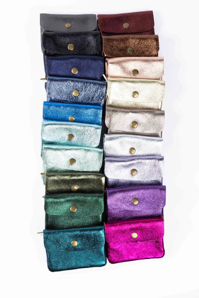 Coin Purse Metallic Turquoise