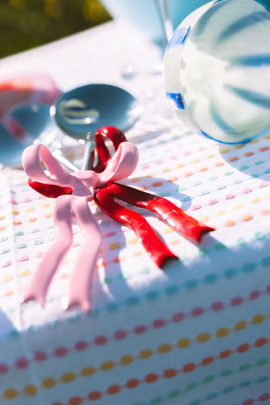 Pink and Red Bow Salad Servers