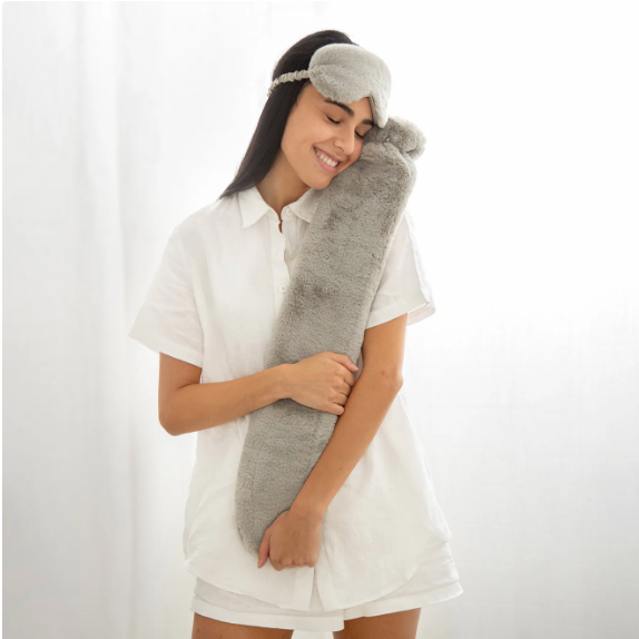 Long Hot Water Bottle - Deluxe Smokey Grey