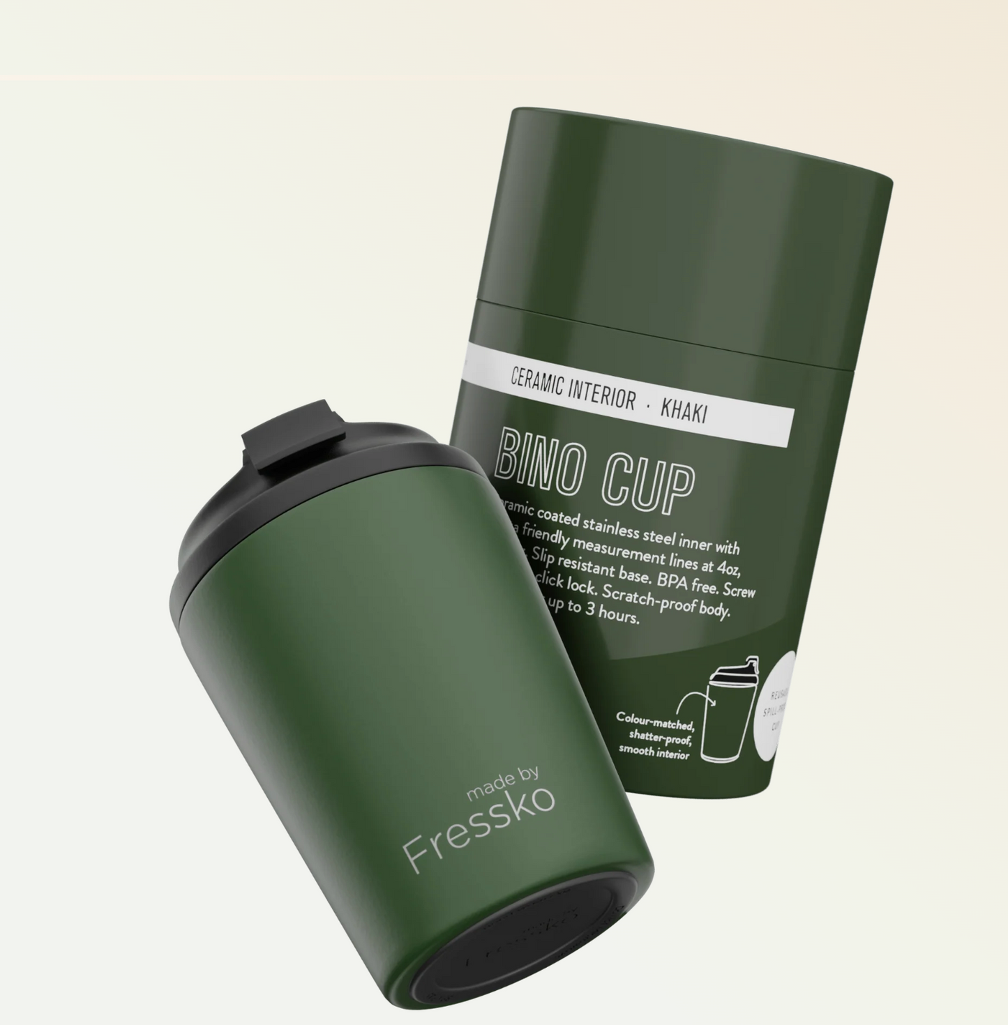 Ceramic Bino 8oz Khaki