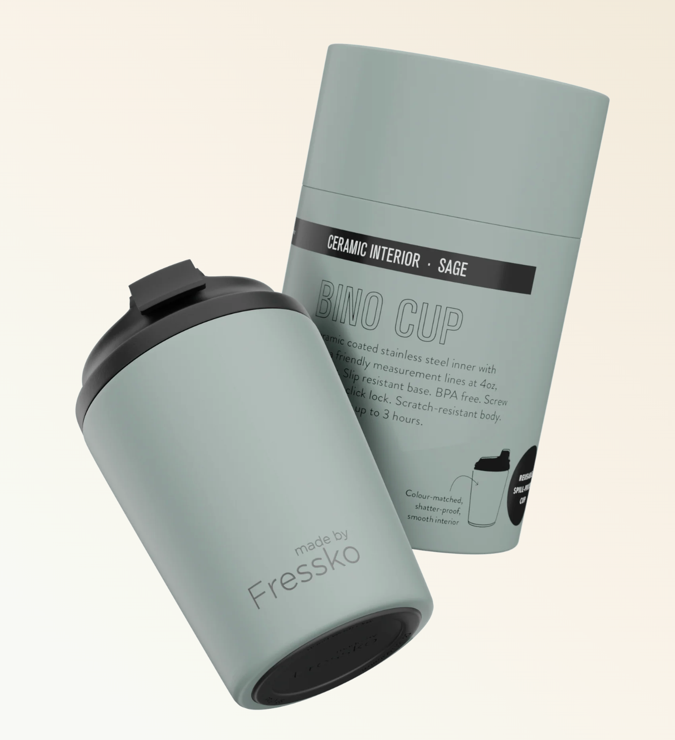 Ceramic Bino 8oz Sage