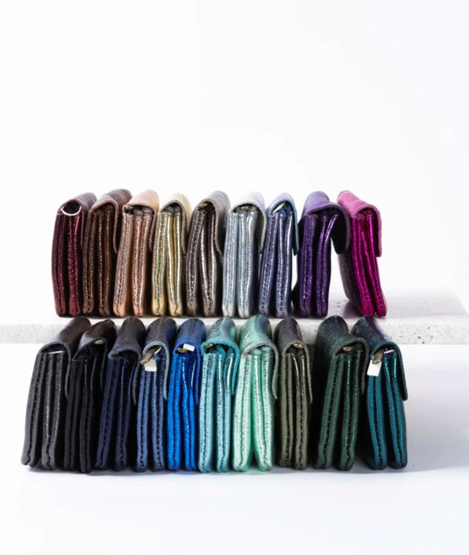 Coin Purse Metallic Aqua