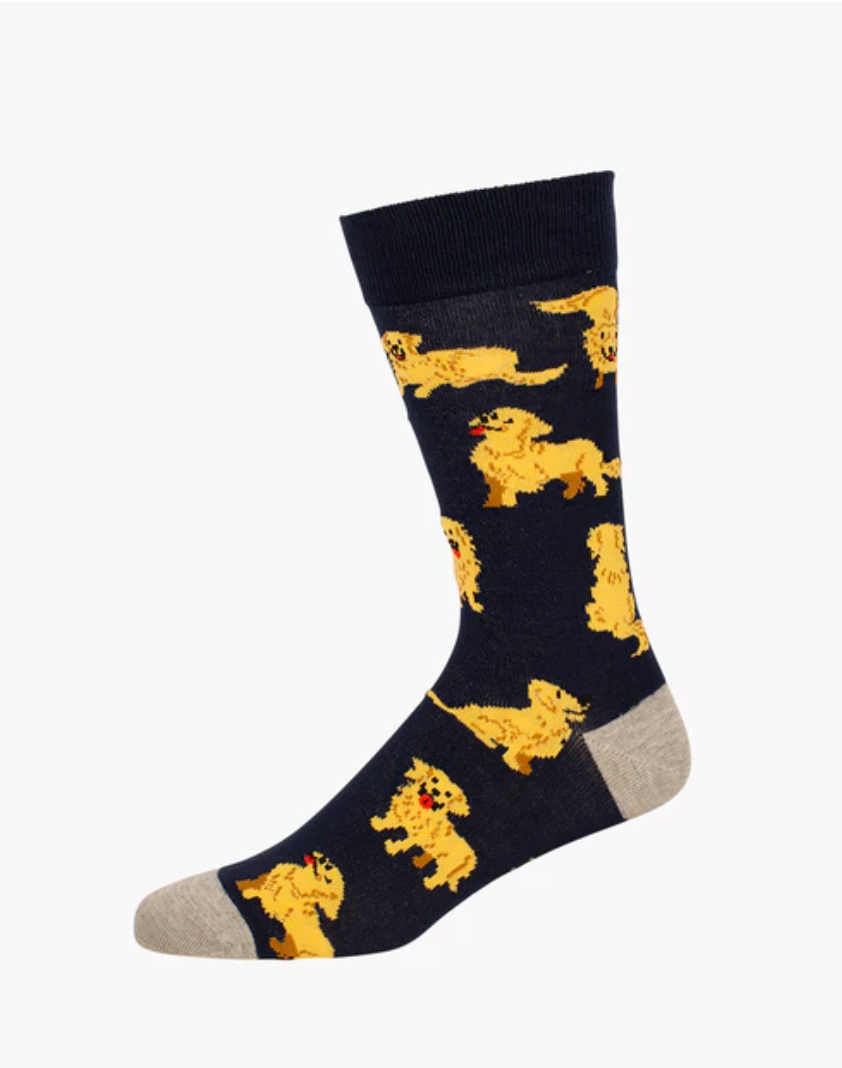Mens Golden Retriever Bamboo Socks