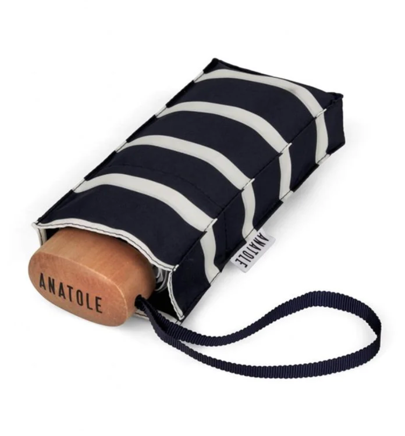 Micro Umbrella Navy White Stripes Pablo