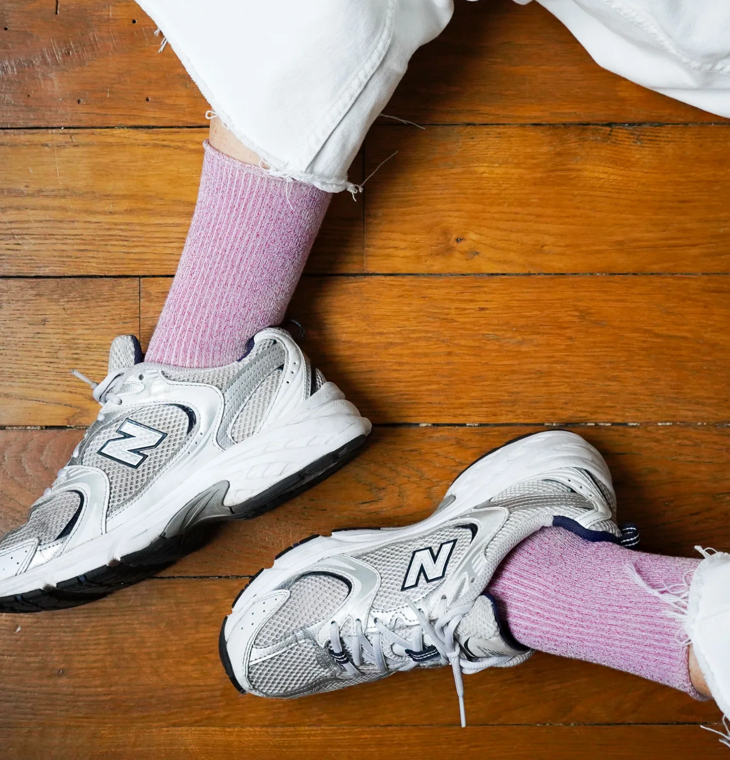 Glitter Lurex Socks Pink