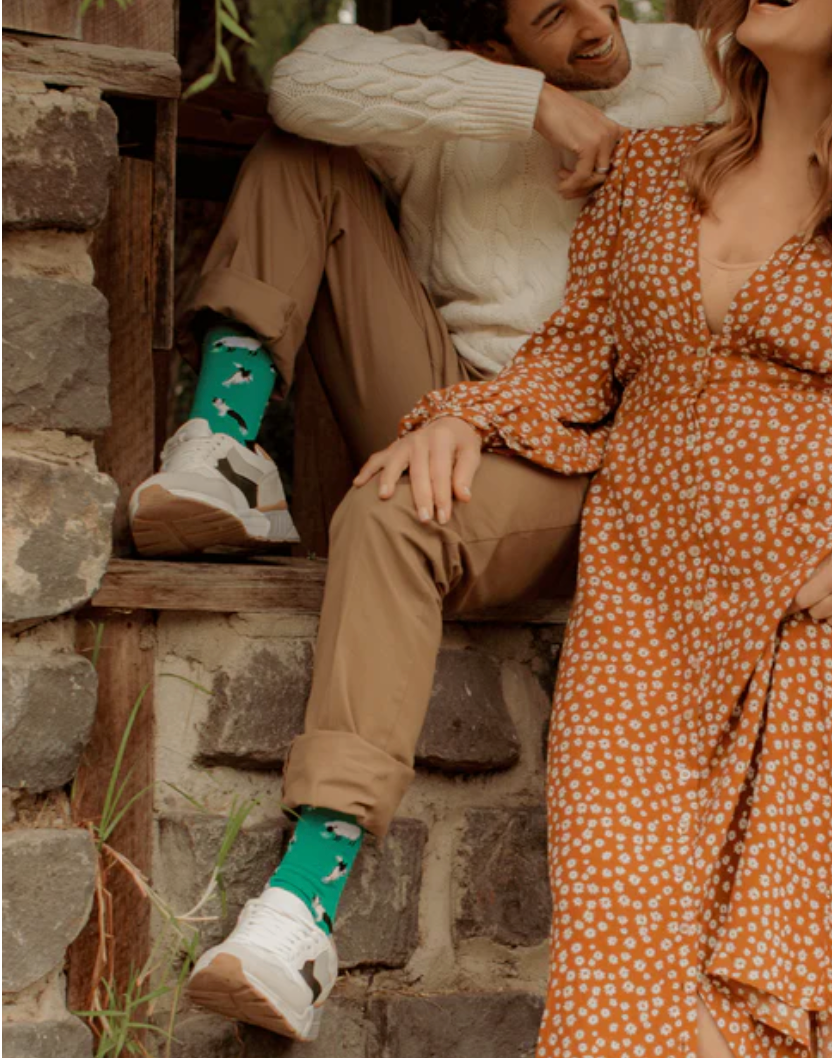 Mens Border Collie Bamboo Sock