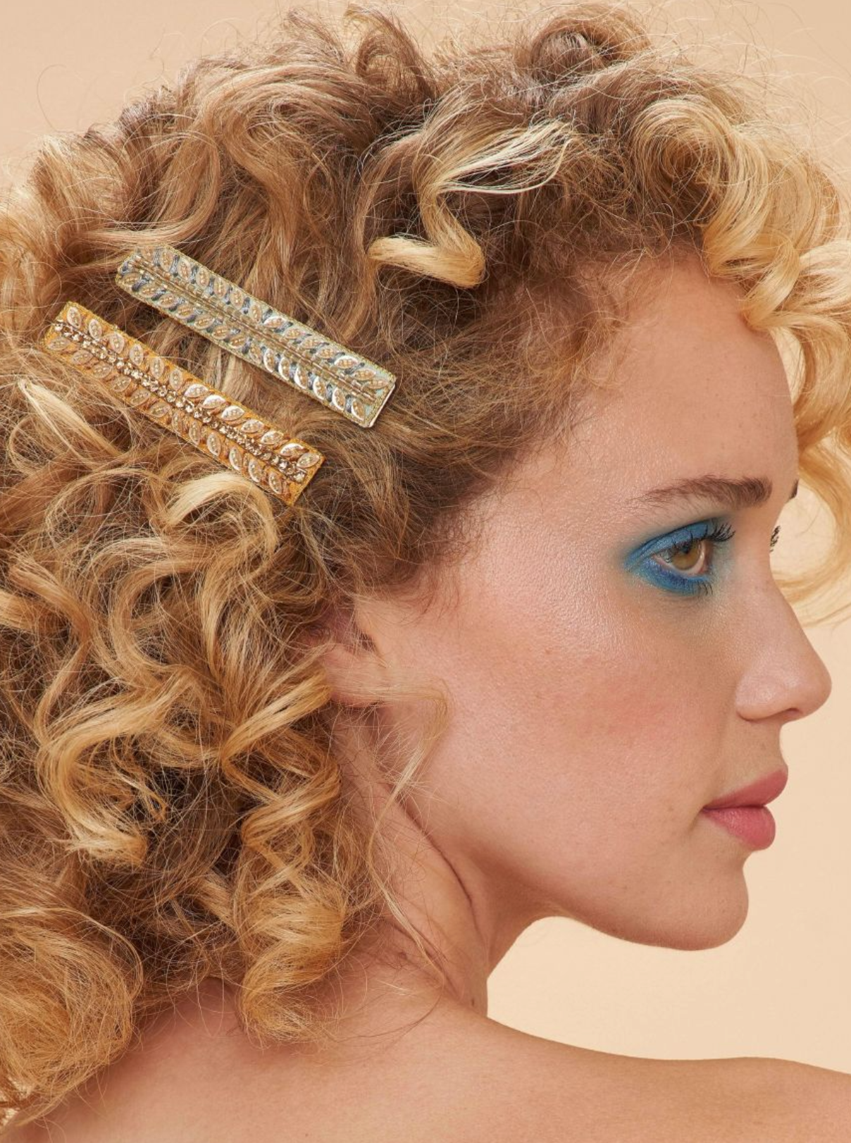 Narrow Jewelled Hair Bar Pastel Vines