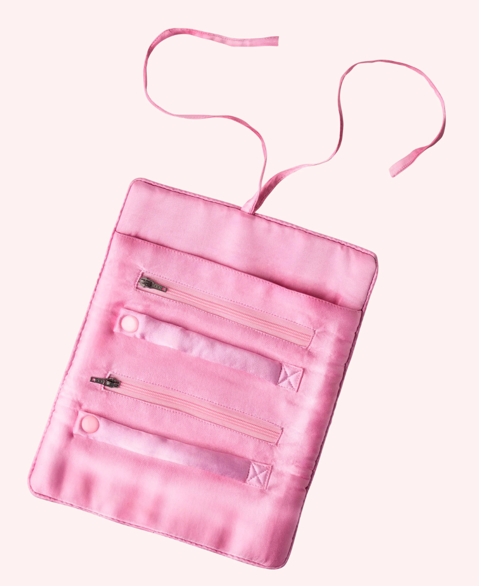 Oriental Crane Jewellery Roll in Ochre