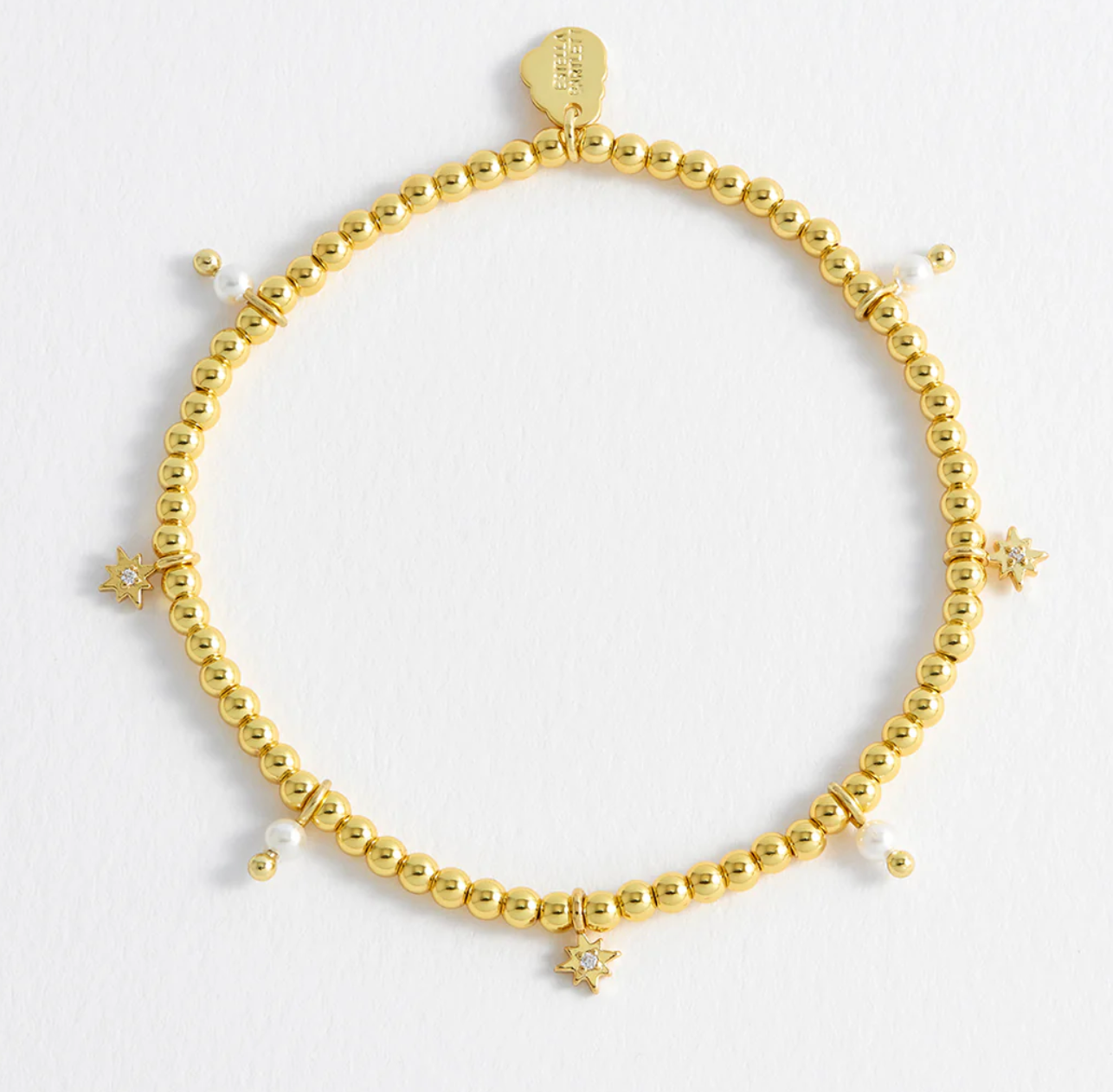 Beaded Star Pearl Charm Bracelet