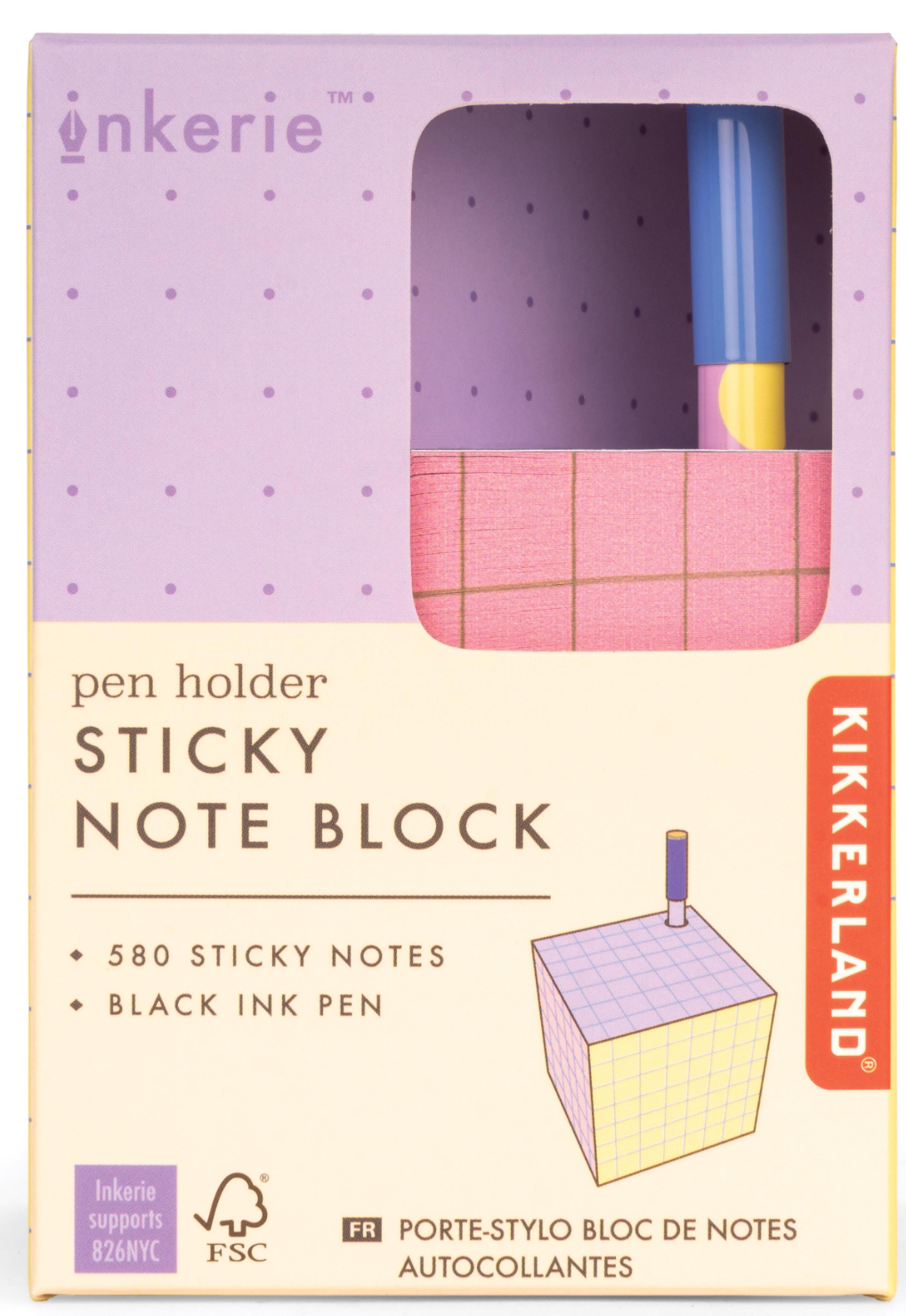 Inkerie Pen Holder Sticky Note Block Multi-Coloured