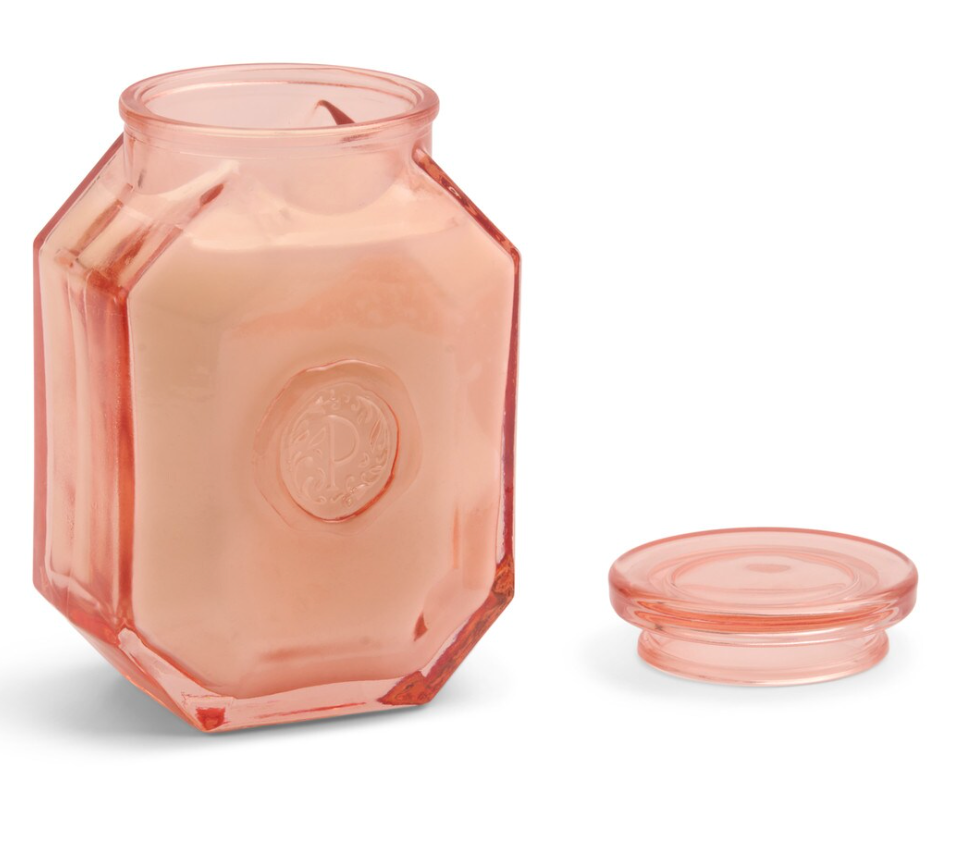 Botanica Pink Glass Candle - Saffron Rose