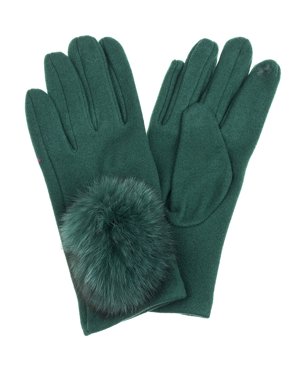 Pom Pom Green Gloves