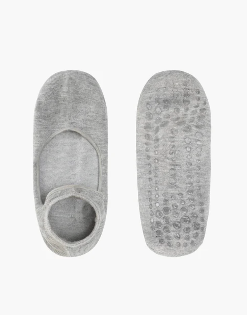 Womens Grey Pilates & Yoga non slip Socks