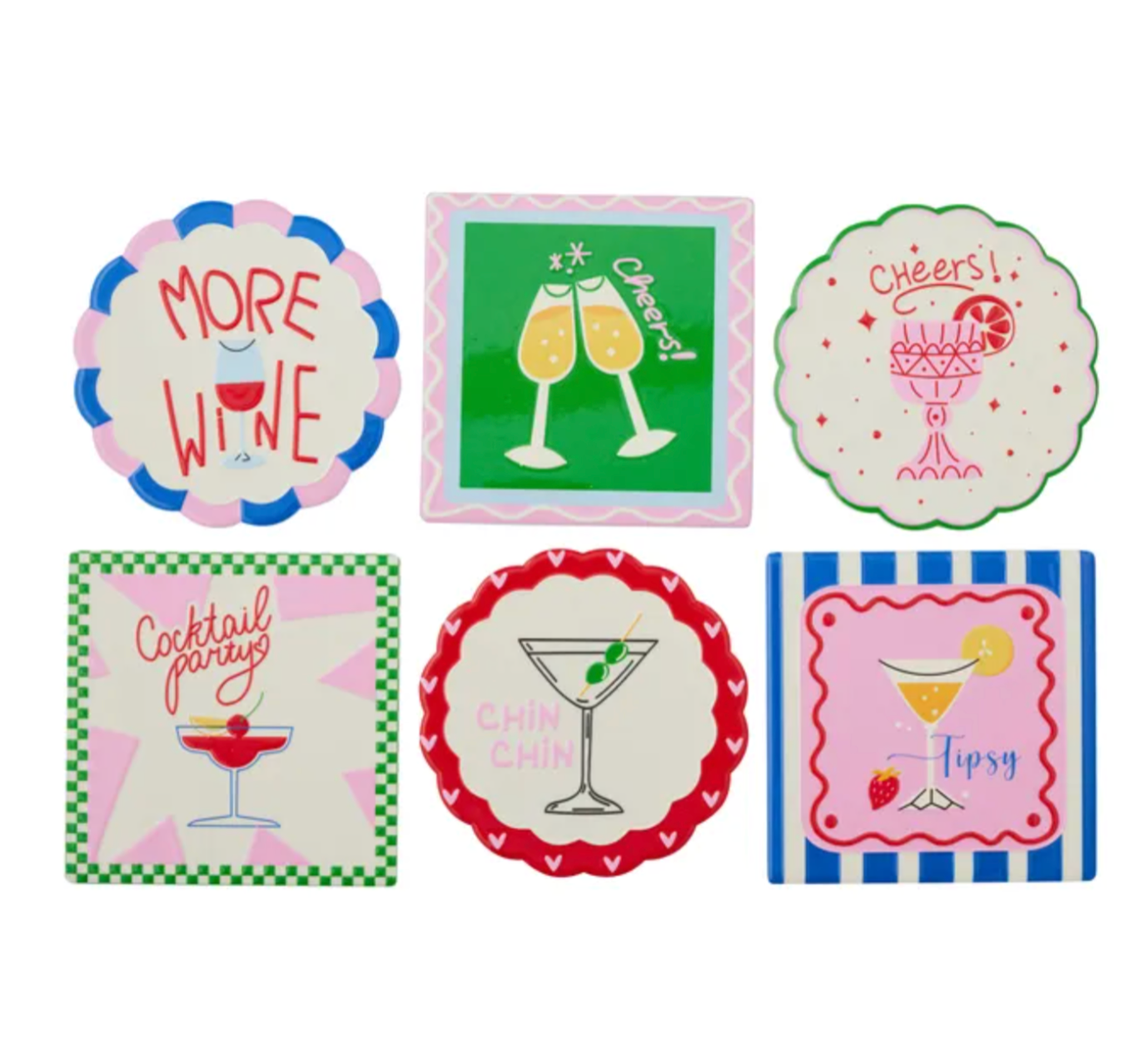 Tipsy Cocktail Ceramic Coaster