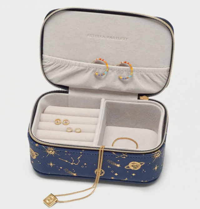 Mini Jewellery Box in Celestial Navy