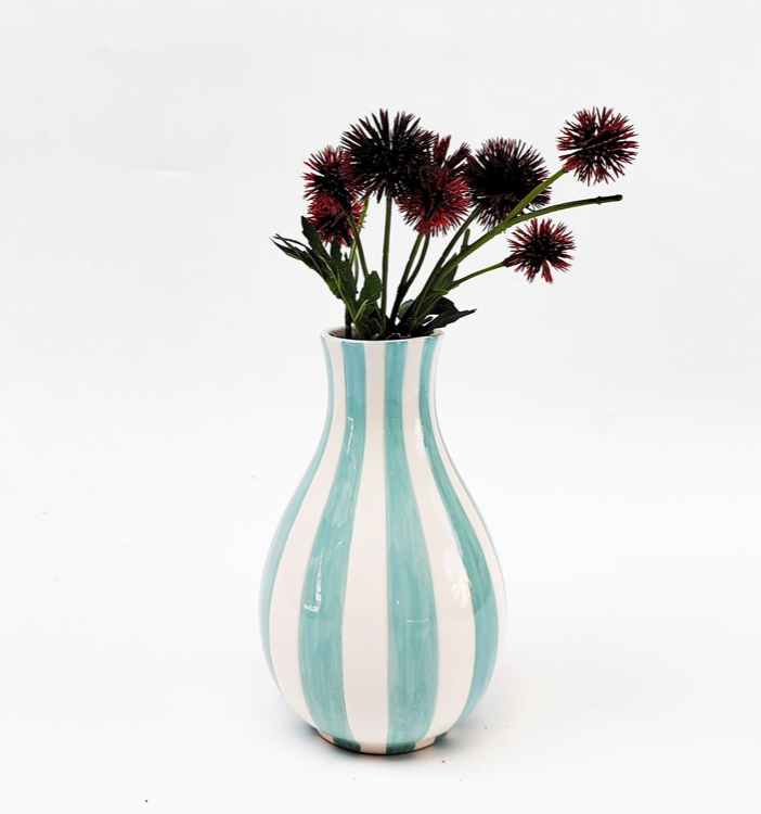 Halcyon Stripe Vase Blue
