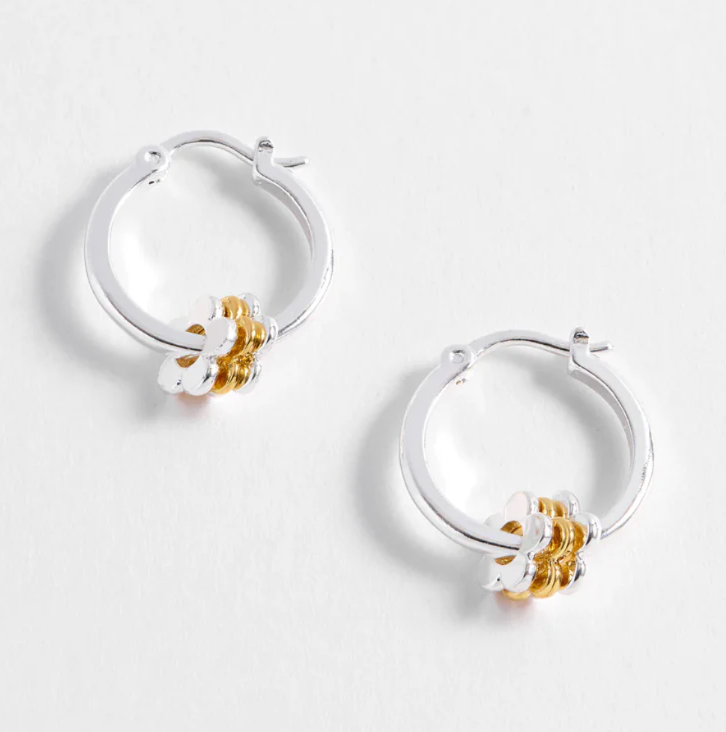 Multi Flower Hoop Earrings