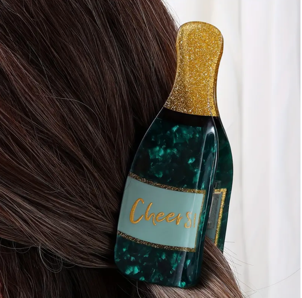 Champagne Bottle Claw Clip