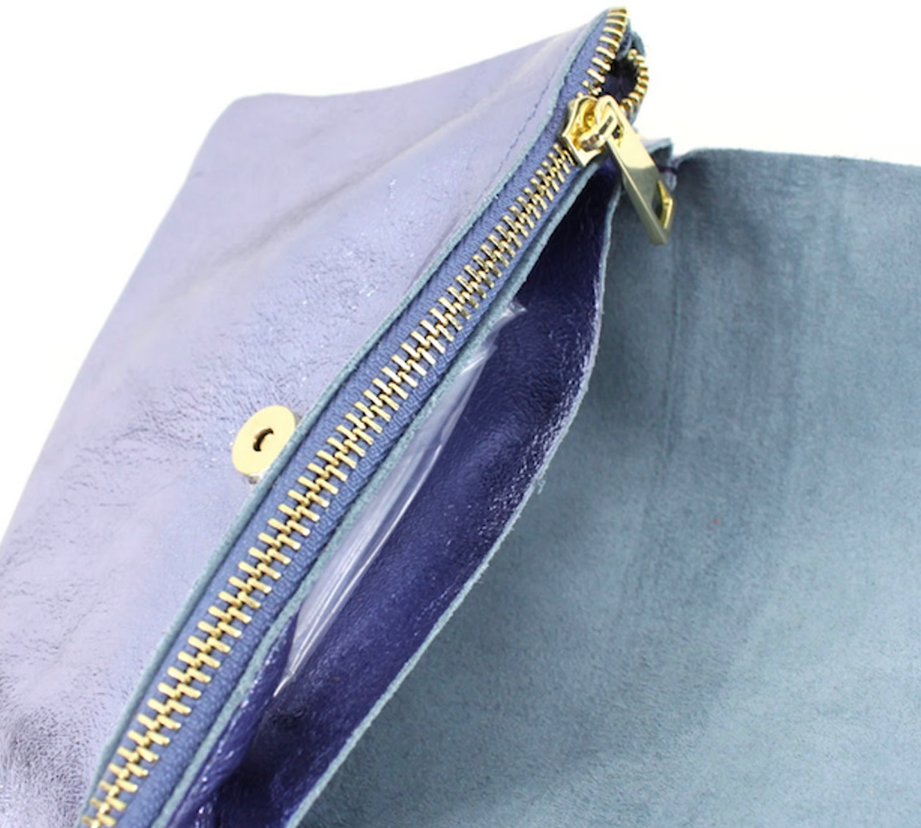 Metallic Clutch Cross Body Lilac