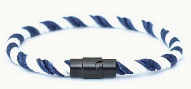 Twisted Rope Bracelet Navy & White