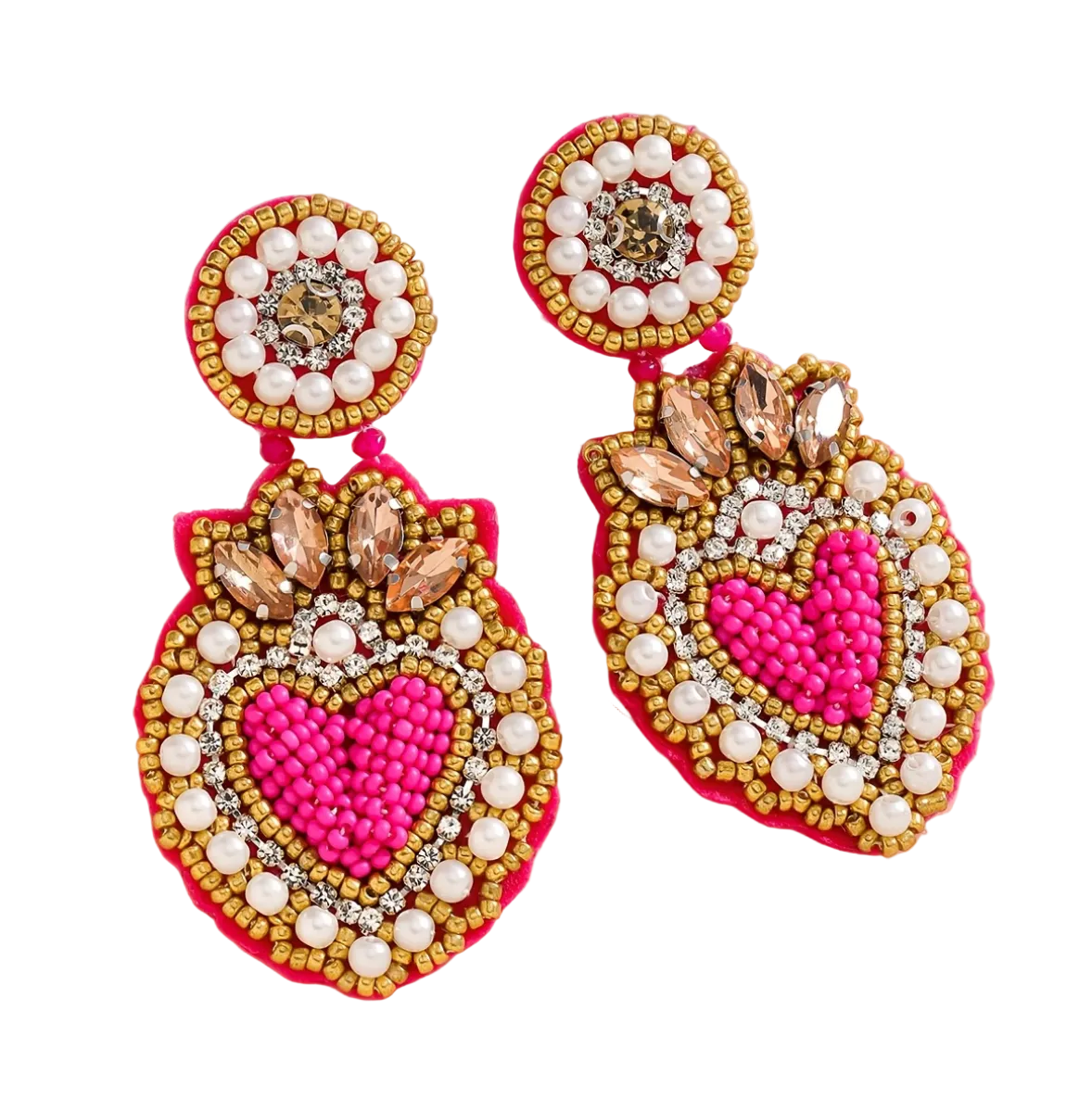 Beaded Heart Earring