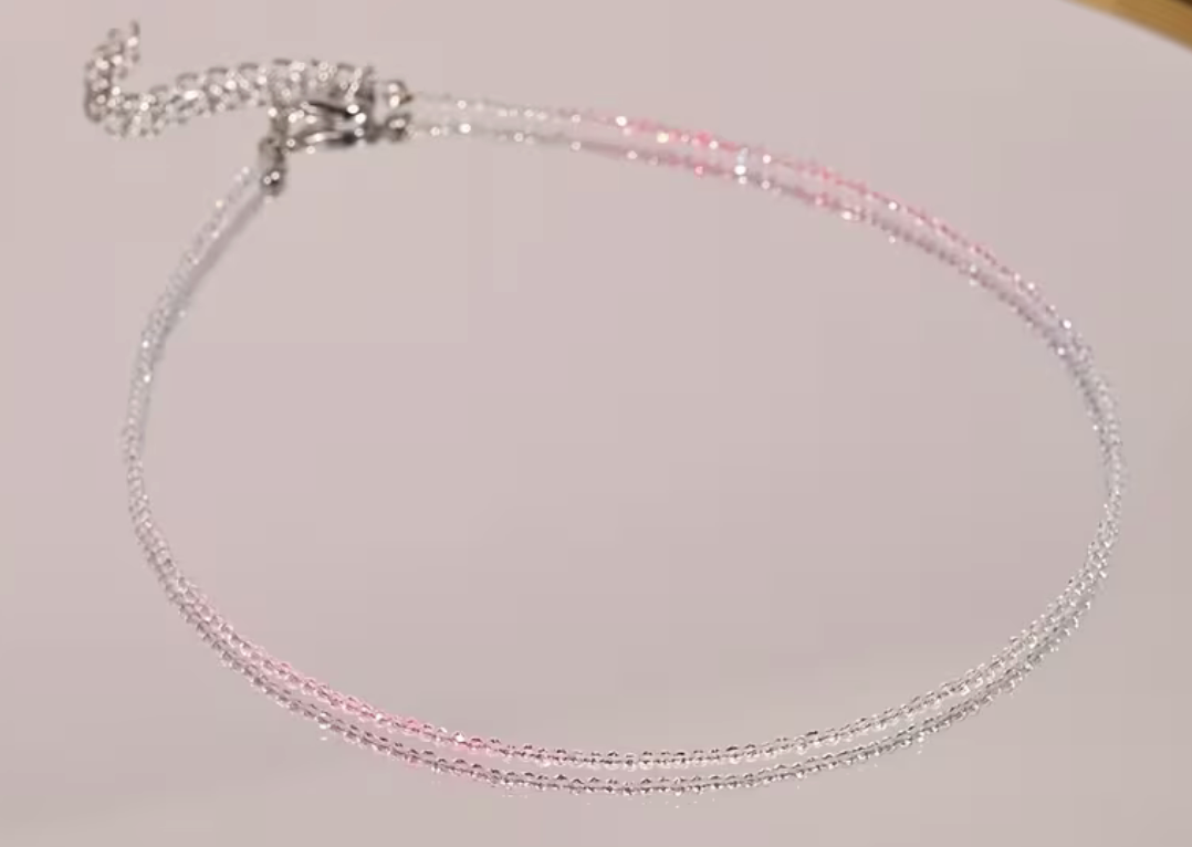 Crystal Beaded Necklace Pastel