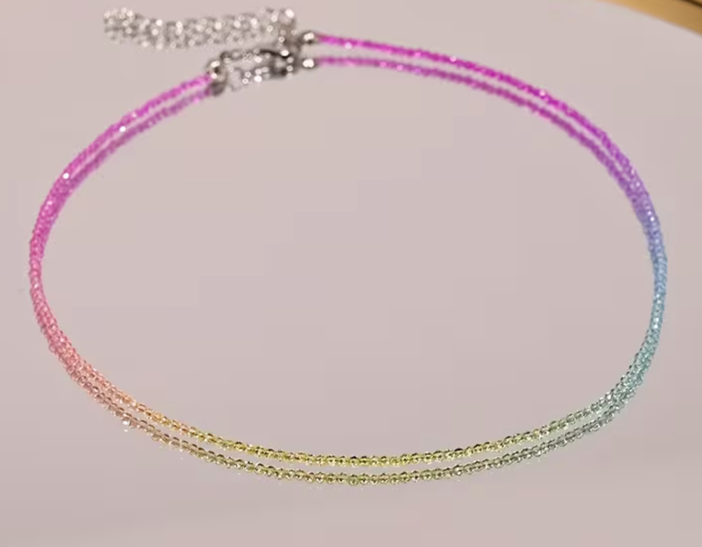 Crystal Beaded Necklace Bright