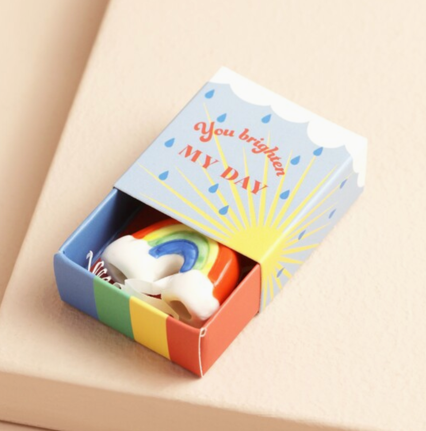 Tiny Matchbox Ceramic Token Rainbow