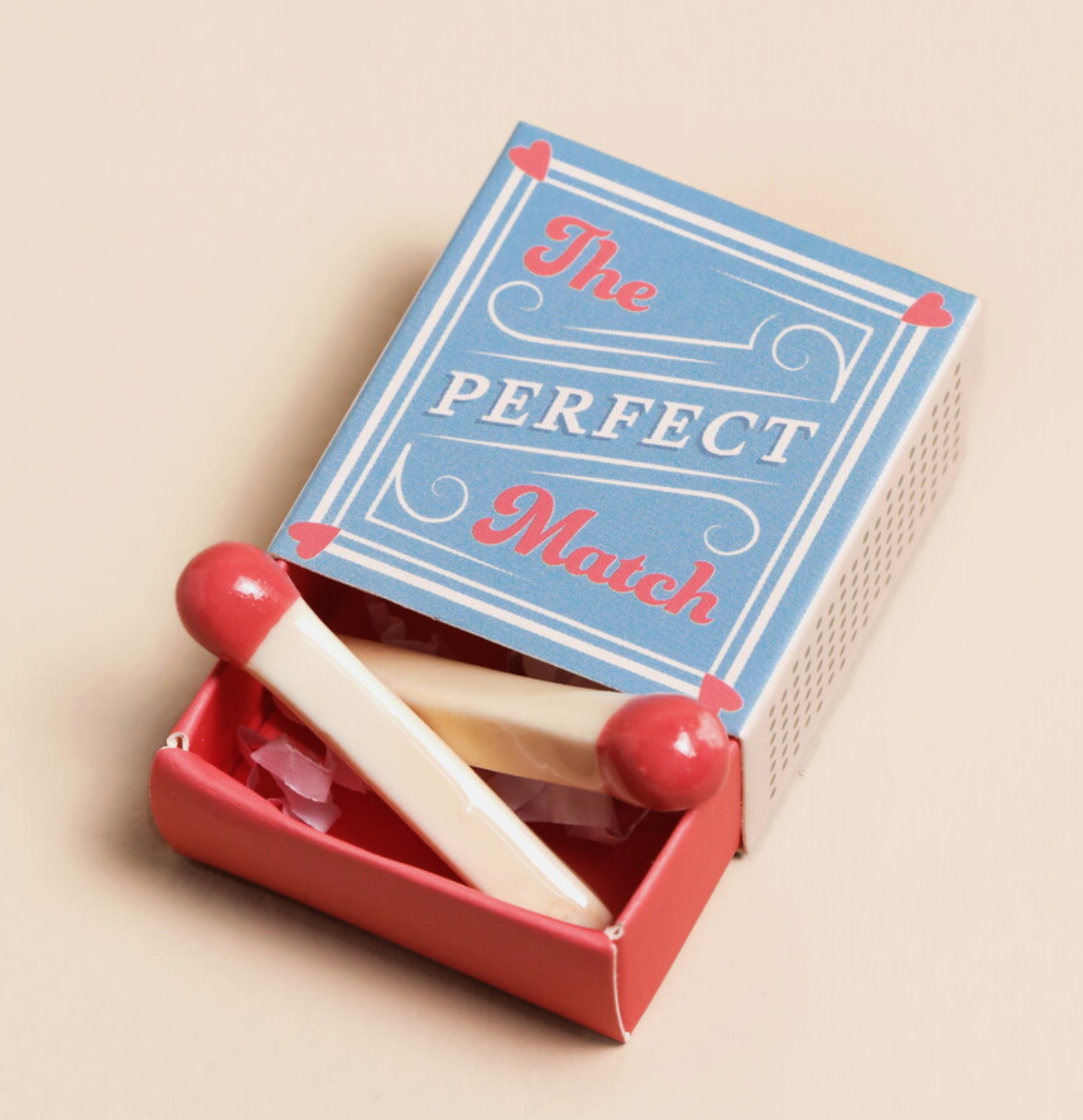 Tiny Matchbox Ceramic Token Matchsticks