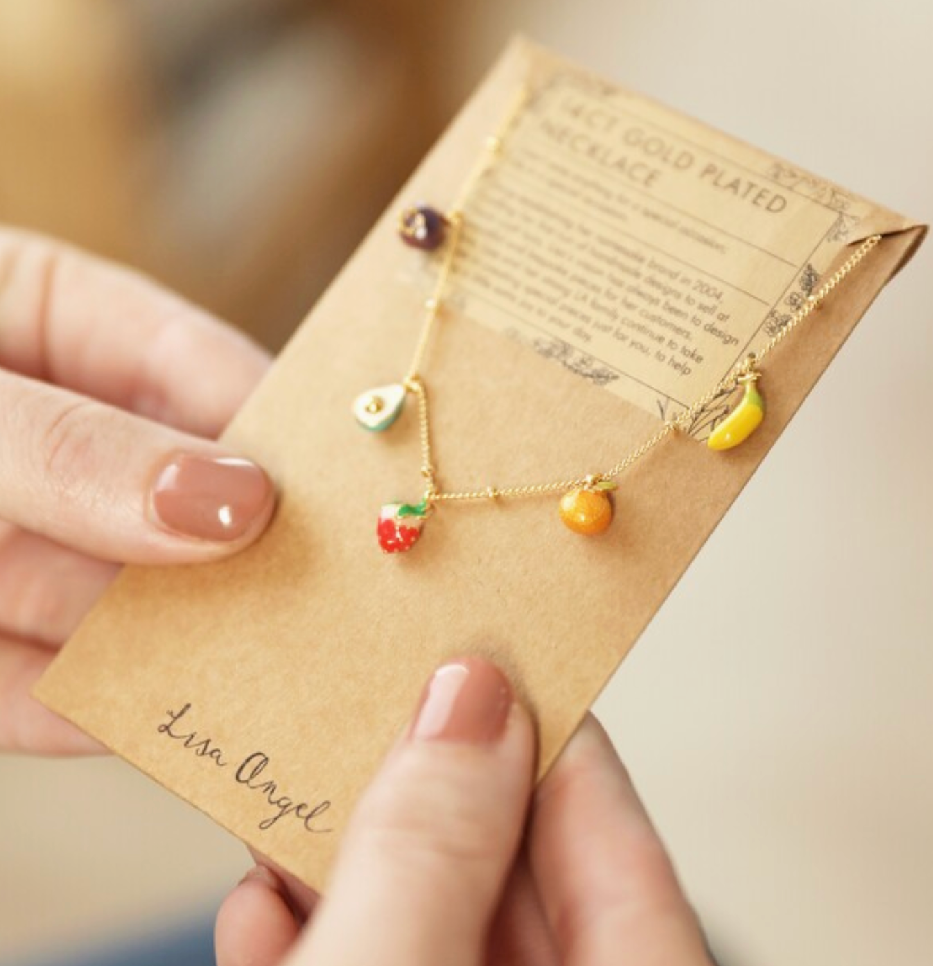 Enamel Fruit Charm Necklace