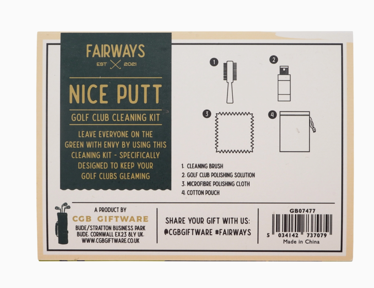Fairways 'Nice Putt' Golf Club Cleaning Kit