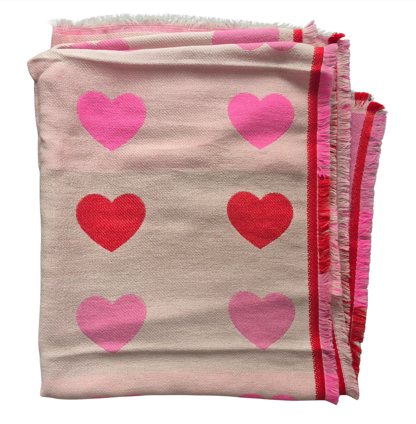 Pink & Red Heart Scarf