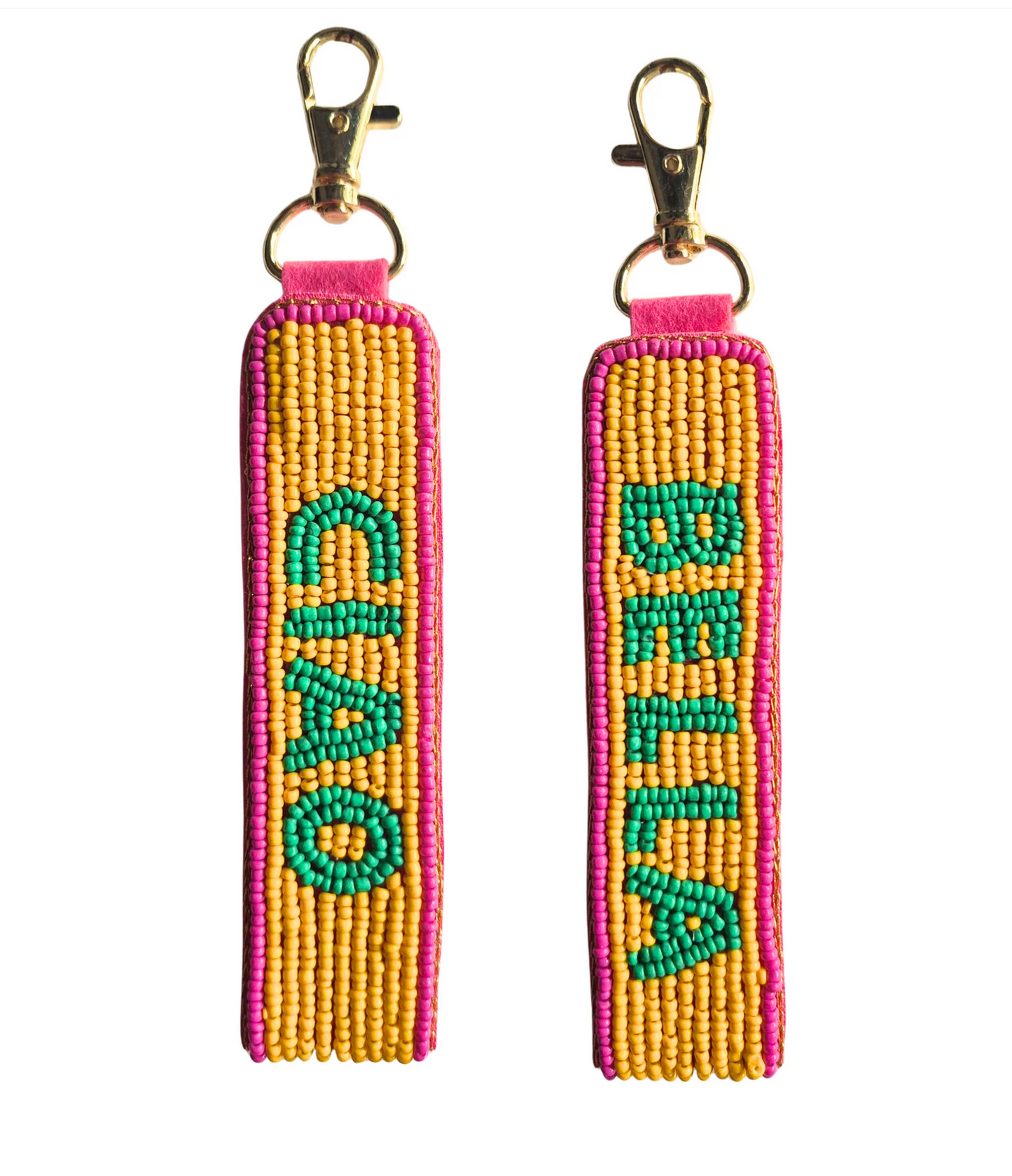 Ciao Bella Beaded Keychain - Yellow & Green