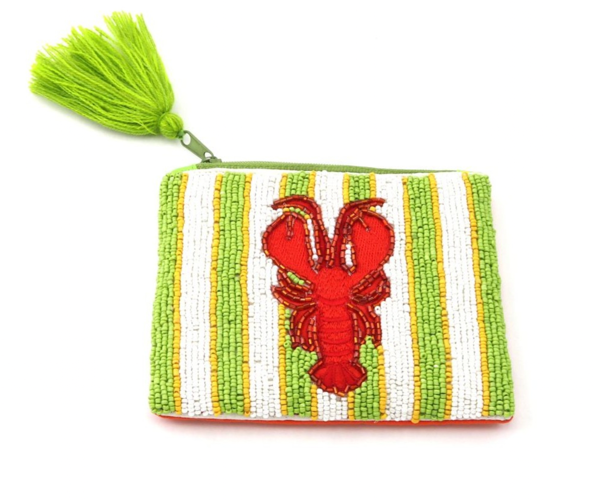 Lobster Beaded Coin Purse