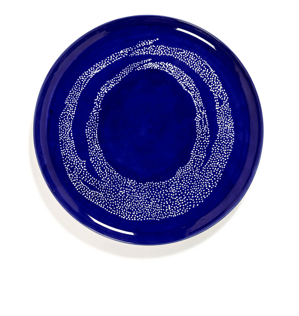 Ottolenghi Plates Lapis Lazuli Swirl Dots Set of 2 - Blue & White 26.5cm D