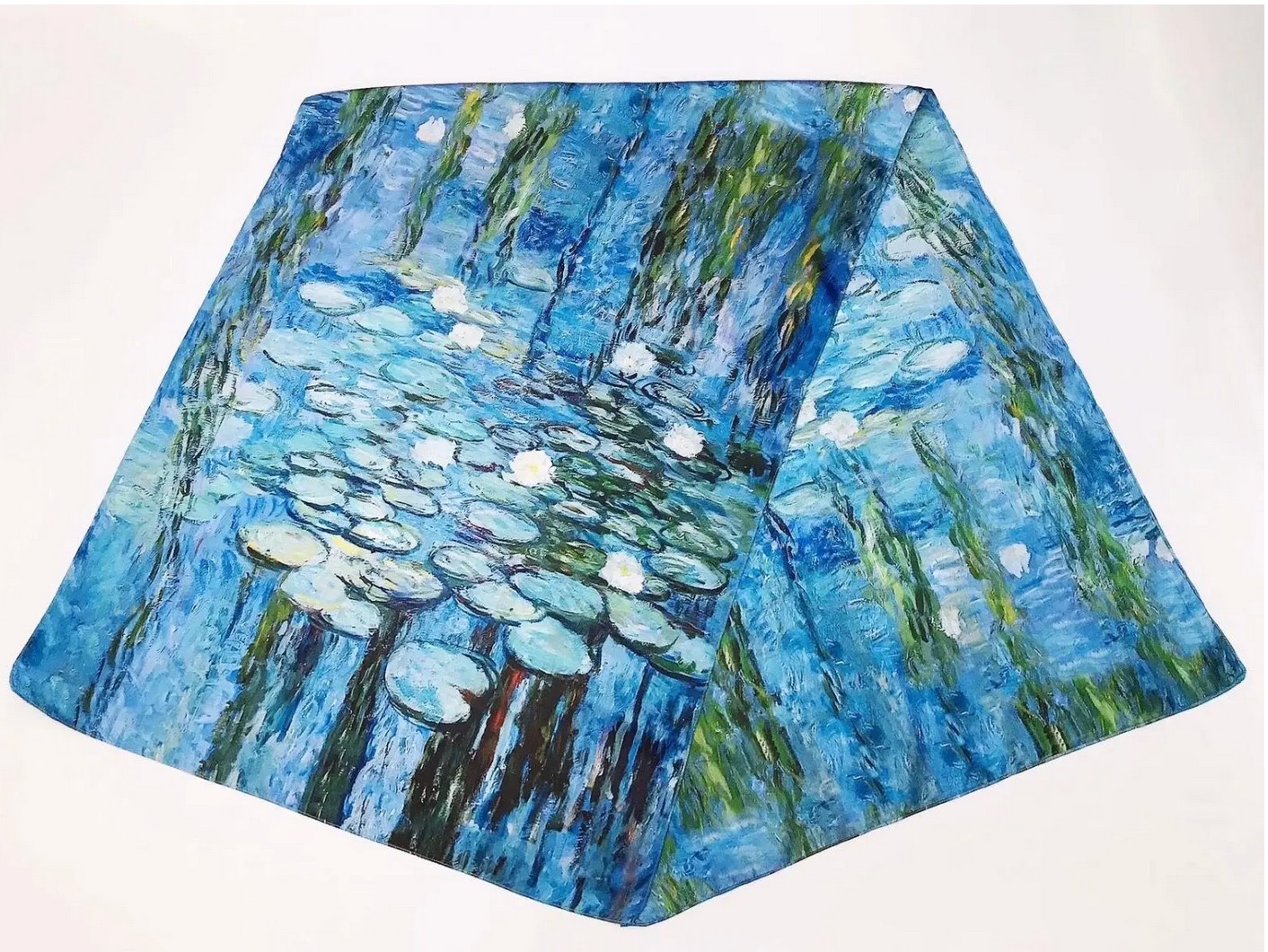 Reversible Silk Scarf - Monet Water Lilies