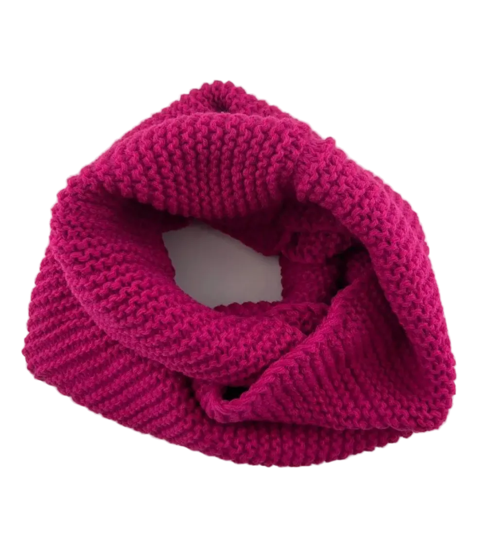 Stylish Knitted Snood - Hot Pink