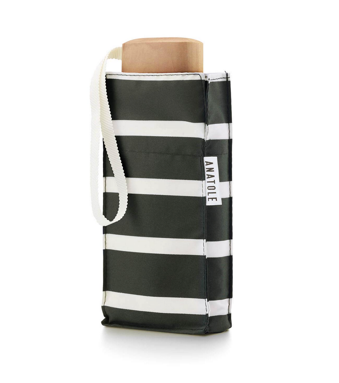 Micro Umbrella Kahki White Stripes Charles