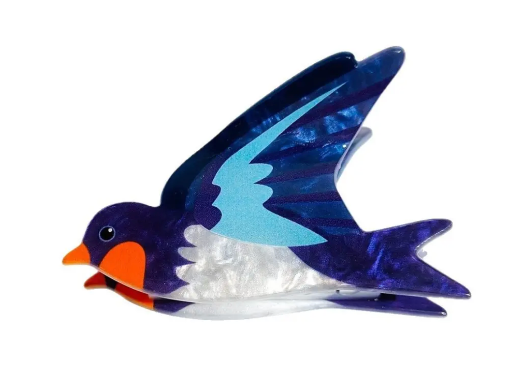 Blue Swallow Claw Clip
