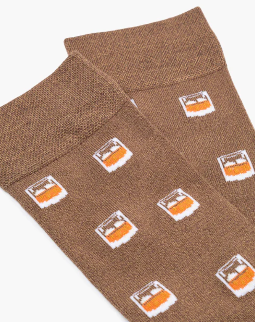 Mens Whiskey Bamboo Sock