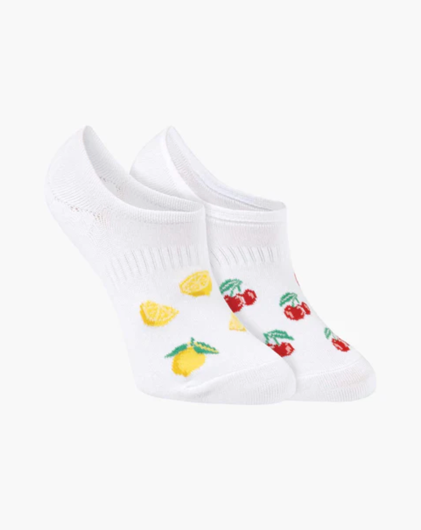 Womens Summer Fruits Invisible Socks 2 Pack
