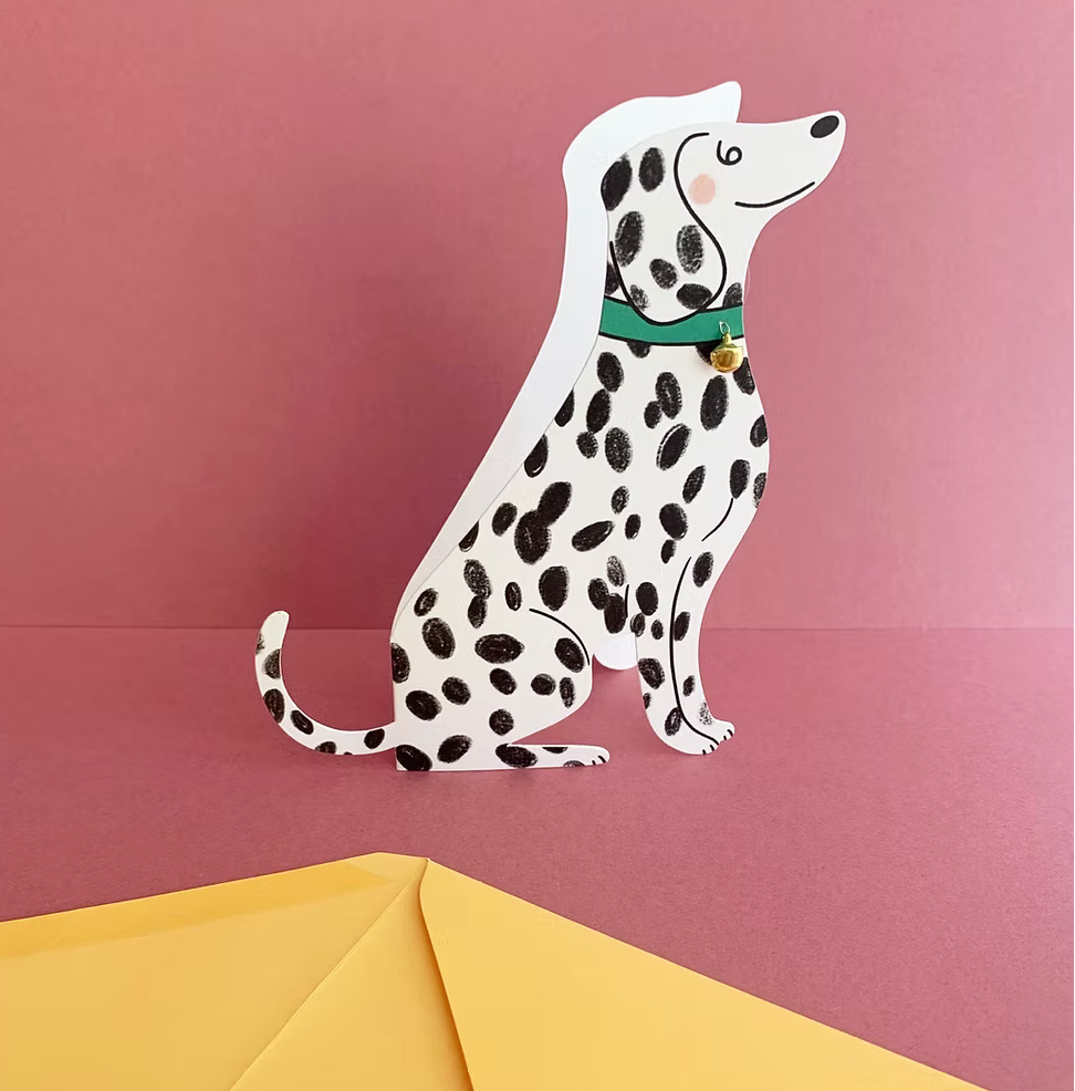 Dalmatian w/ Gold Bell Greeting Card