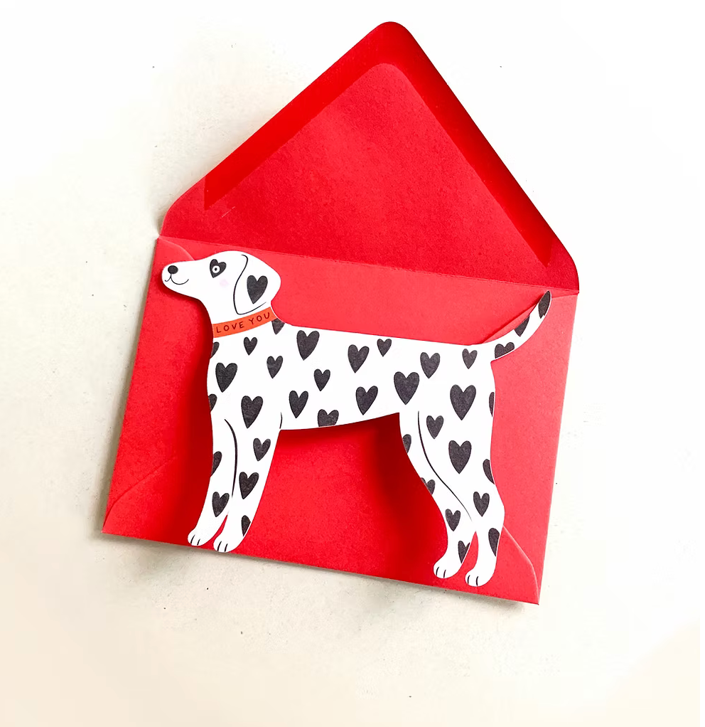 Love Hearts Dalmatian Greeting Card